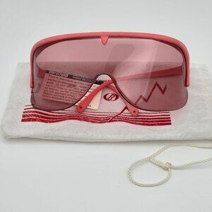 Brevettato Baruffaldi Pink Frame Pink Anti Fog Shield Wrap Sunglasses w/ Case